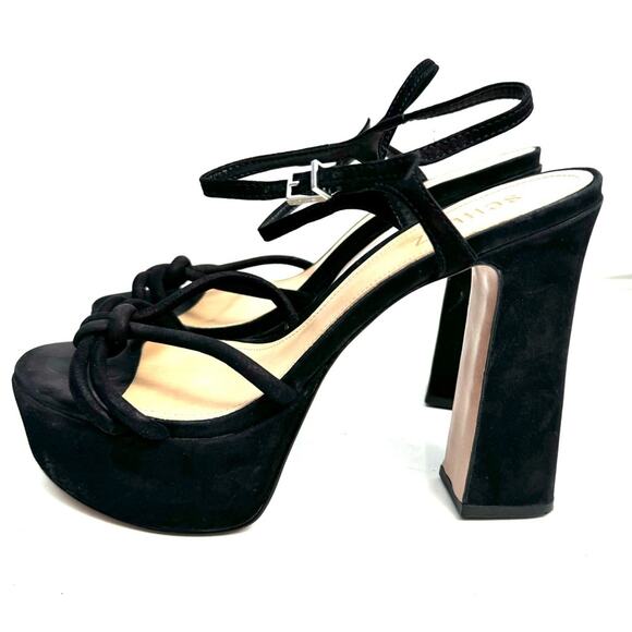 SCHUTZ Black Picca Sandal Heels Shoes Size 8.5 - Picture 4 of 8